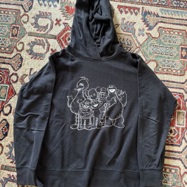 Oversized Kaws Uniqlo Hoodie black