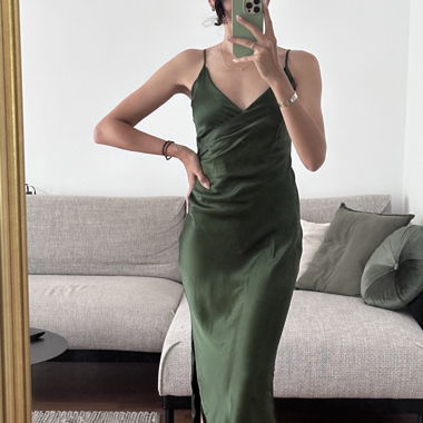 ZARA Satin Kleid XS