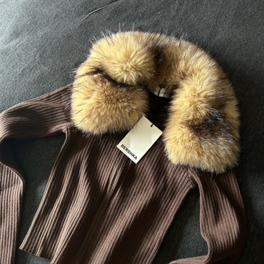 Sweatshirt mit Pelzkragen