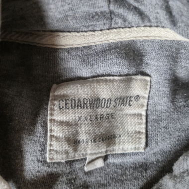 Felpa grigia con cappuccio e ricamo