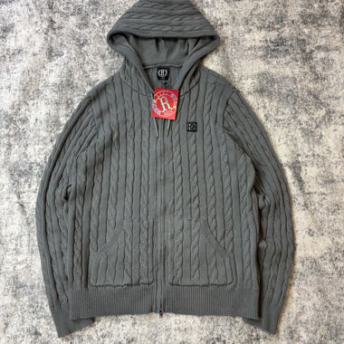 Sweat à capuche zippé en maille torsadée Ravani