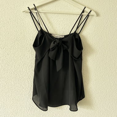 Top a spalline MANGO, nero, Taglia M/38