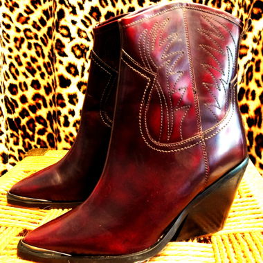 Bottines western bordeaux