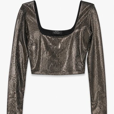 Bershka Glitter Crop Top