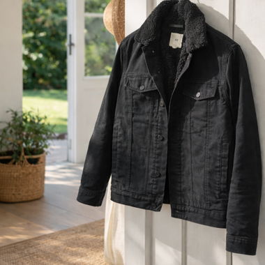 Veste en jean noir