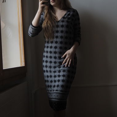 Long b&w dress