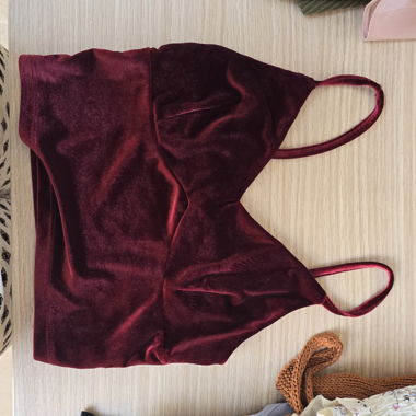 Crop top in velluto