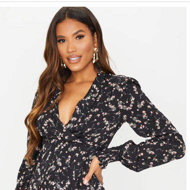 Black Flower Dress