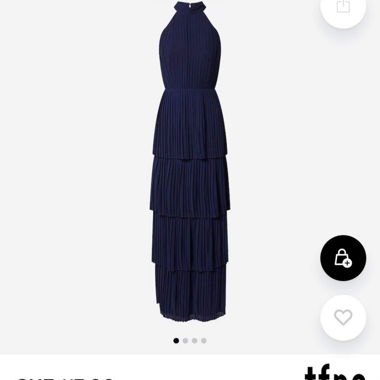 Robe longue plissée bleue marine