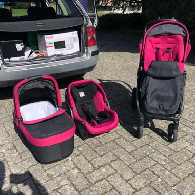 Passeggino e navicella rosa Peg Perego