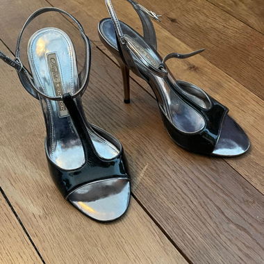 Black High Heel Sandals with Straps