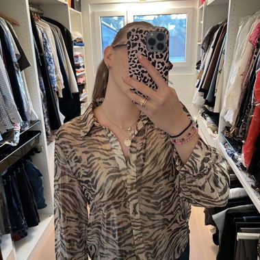 Schimmernde Zebra print Bluse