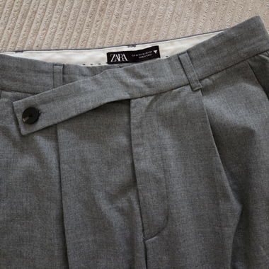 Pantalon gris large Zara