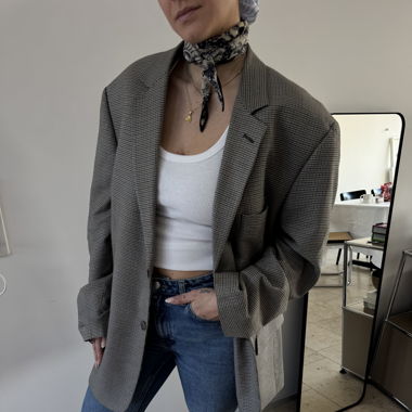 Vintage oversized checked blazer
