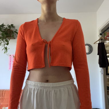 Cardigan corto arancione