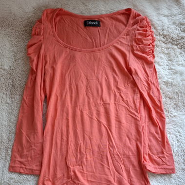 T-shirt corallo a maniche lunghe Yendi