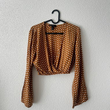 Top avvolgente corto a pois Forever 21