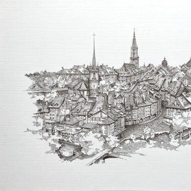 Nachdruck, Stich untere Altstadt Bern
