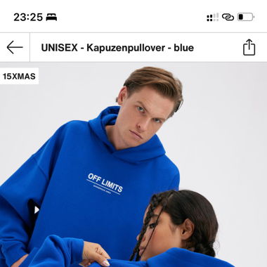 blauer Hoodie