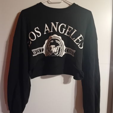 Schwarzer Crop-Pullover – Grösse M