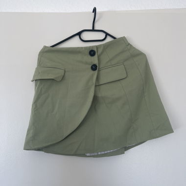 Olive wrap mini skirt