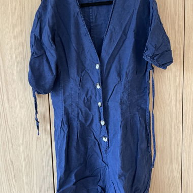 ZARA blue short-sleeve jumpsuit, Grösse L