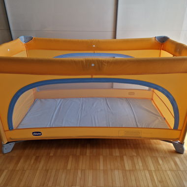Kinder-(Reise-)Bettli, orange/hellblau