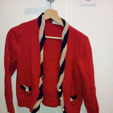 Cardigan court en laine et cachemire