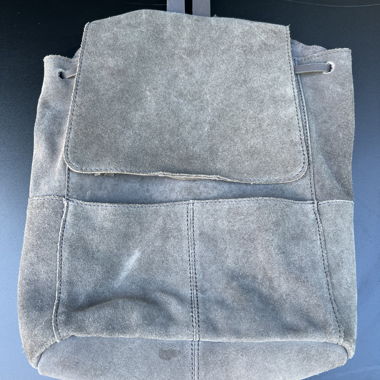 Grey Leather Backpack
