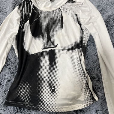 T-shirt à manches longues noir/blanc