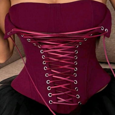 Bordeaux strapless corset top