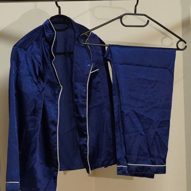 Dark Blue Silk Pyjama