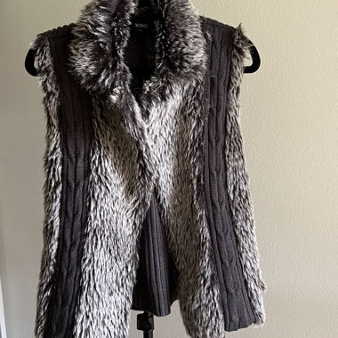 Faux Fur Knit Vest