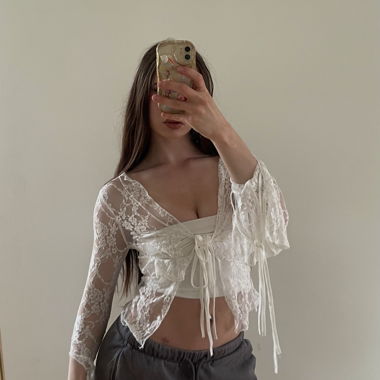 White mesh shirt