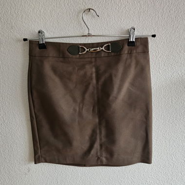 Khaki Skirt with Rein Detail