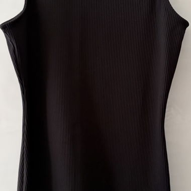Schwarzes Ribbed Tanktop kleid