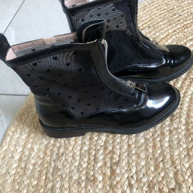 Black Patent Ankle Boots