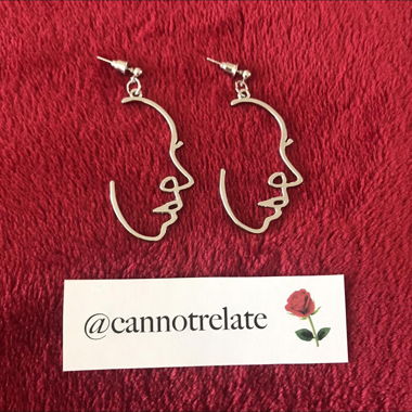 Abstract Outlined Face Earrings