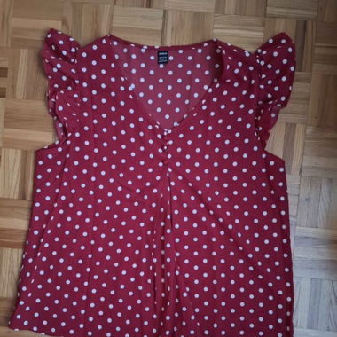 Blouse Shein bordeaux à pois /Bluse Shein 