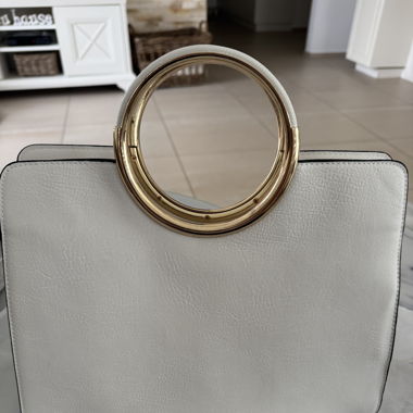 Handtasche weiss gold