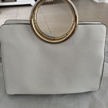 Handtasche weiss gold