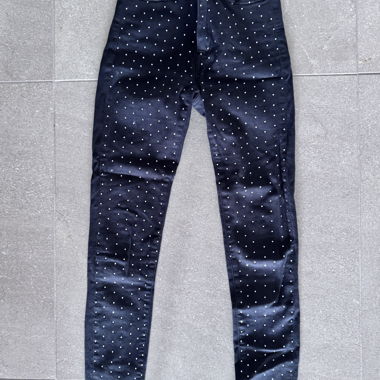 Jeans skinny nero con glitter