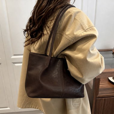 Dark Brown Minimal Tote Bag