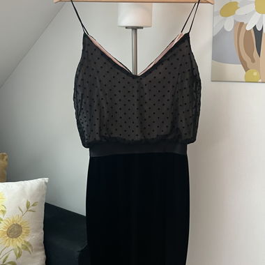 Black dress with spaghetti straps