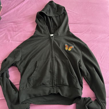 CROP BUTTERFLY HOODIE