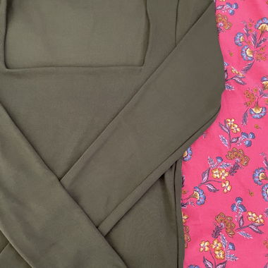 Olivgrünes Longsleeve Top