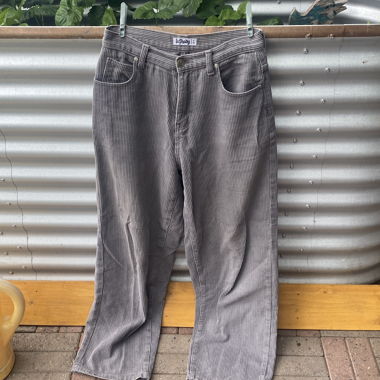 Pantalon en velours côtelé gris, taille M/38