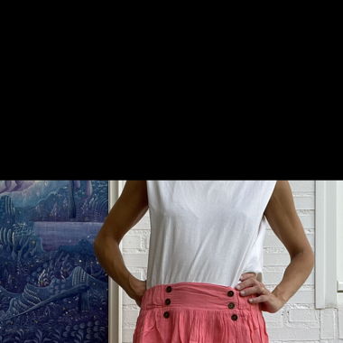 Coral skirt lace detail. Zara