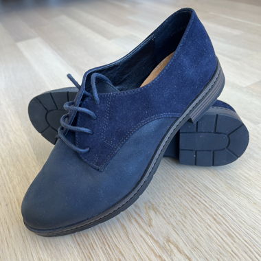 Navy blue classic women shoes
