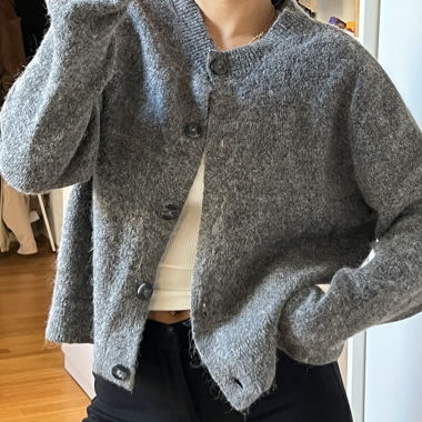 Grey Pigalle Knit Cardigan XS